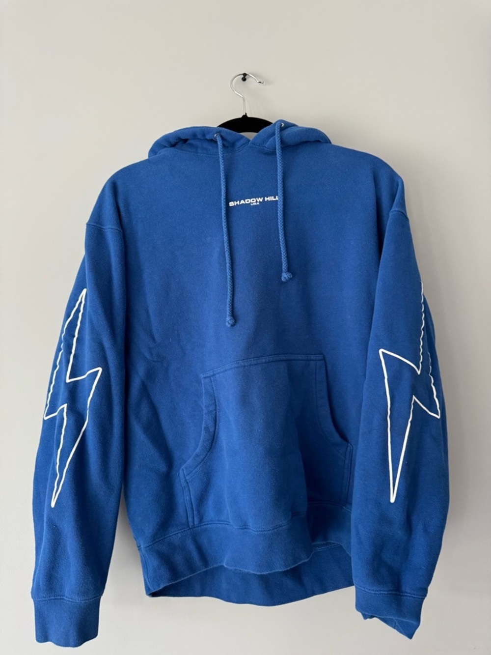 Shadow Hill USA lightning bolt hoodie in royal blue. Size medium - Picture 2 of 2
